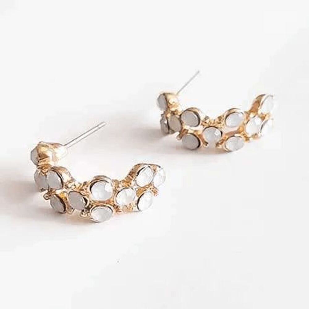 White Hoop Earrings